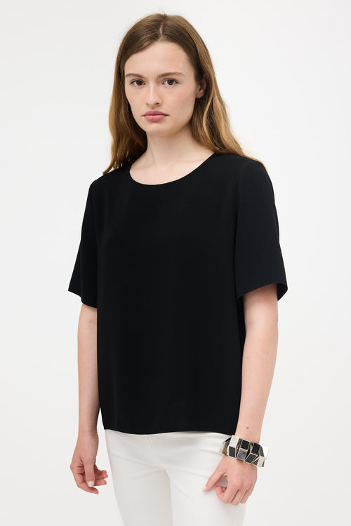 The Row Crepe Short Sleeve Top