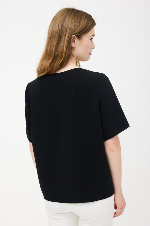 The Row Crepe Short Sleeve Top