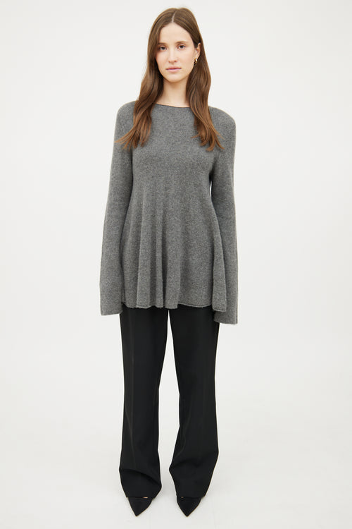 The Row Grey Knit Long Sleeve Sweater