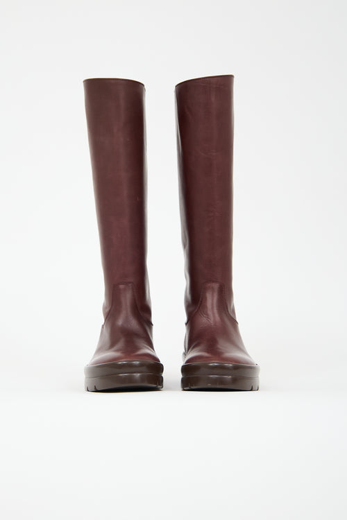 The Row Leather Billie Knee Boot