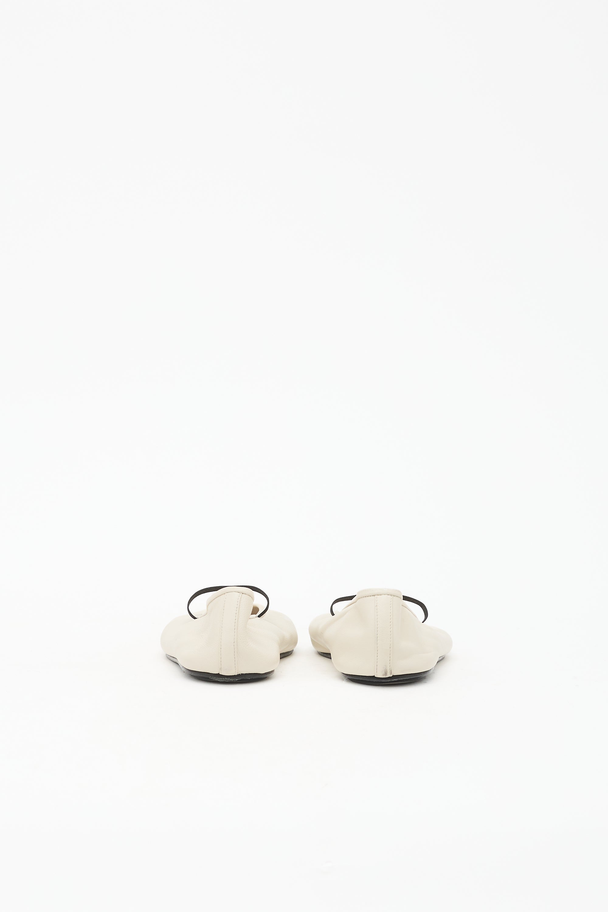The Row Leather Elastic Ballet Slipper Flat