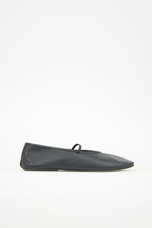 The Row Leather Elastic Ballet Flat