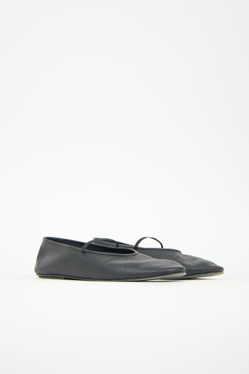 The Row Leather Elastic Ballet Flat