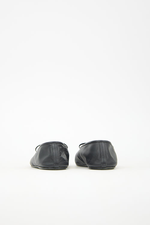 The Row Leather Elastic Ballet Flat