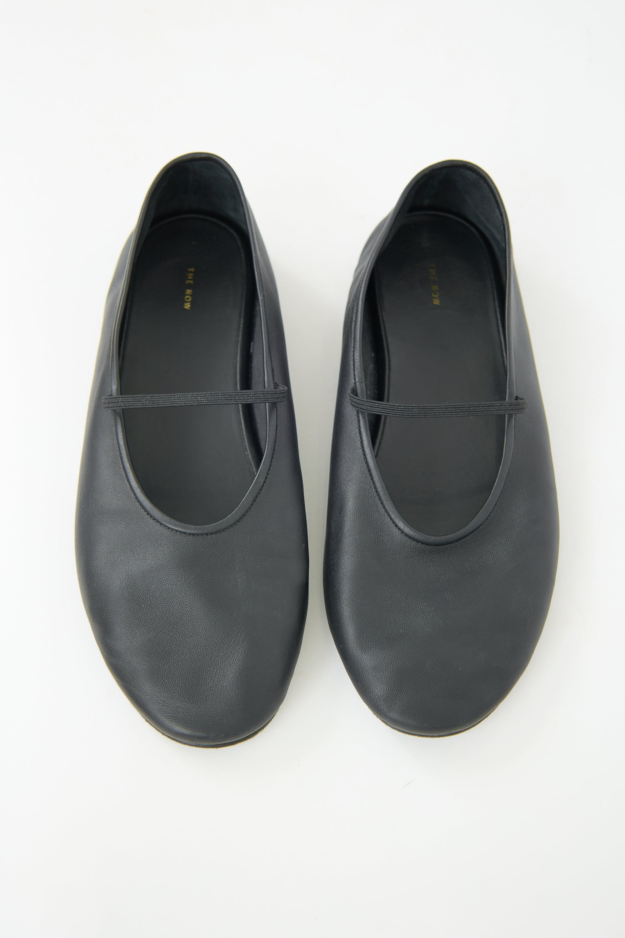 The Row Leather Elastic Ballet Flat