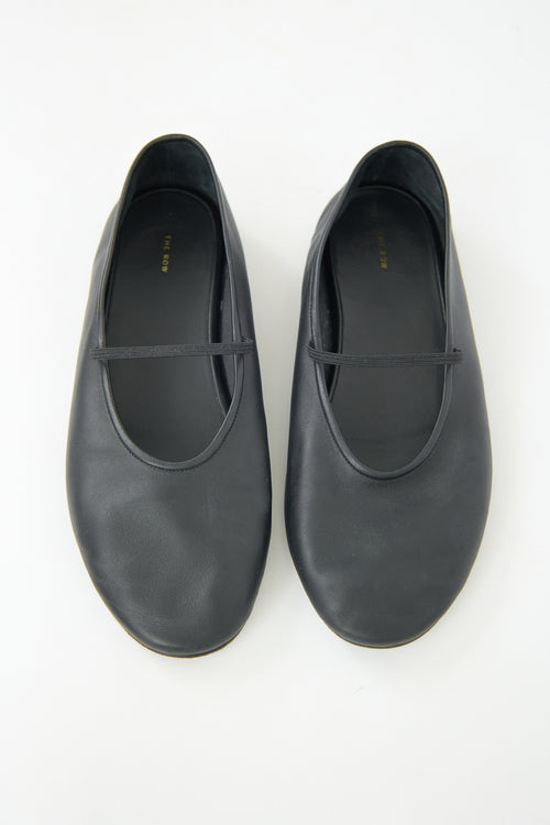 The Row Leather Elastic Ballet Flat
