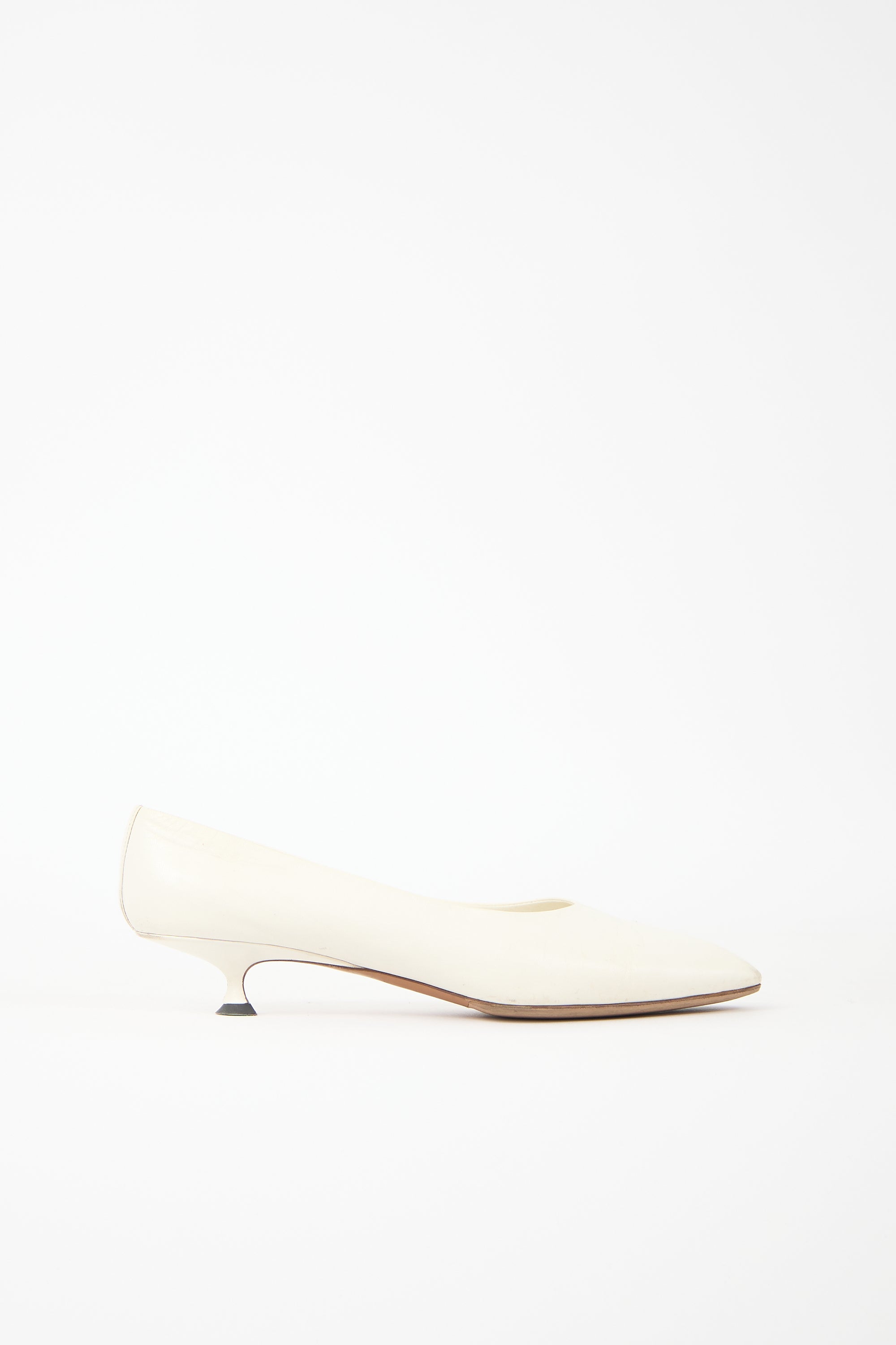 The Row Leather Square Toe Pump