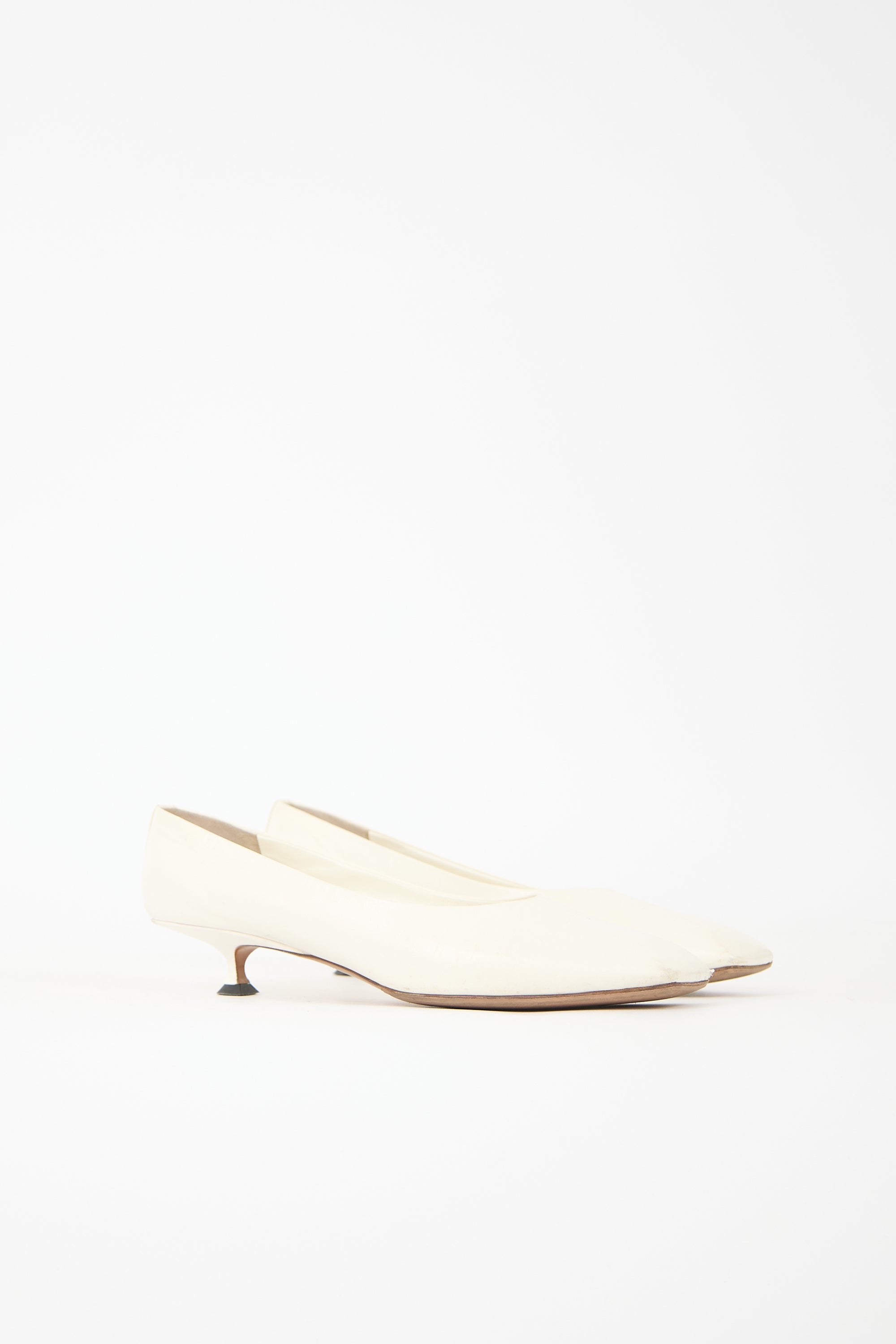 The Row Leather Square Toe Pump