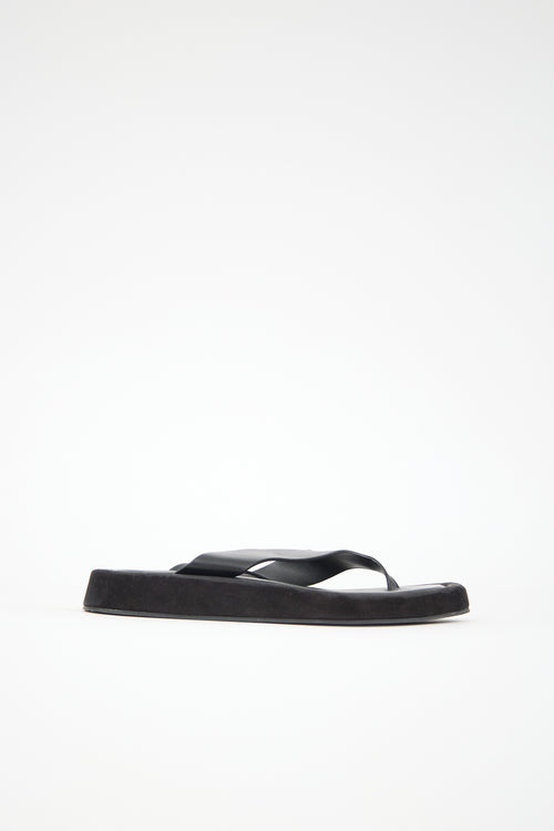 The Row Leather & Suede Ginza Slide