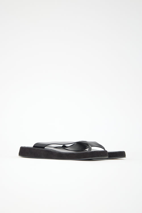 The Row Leather & Suede Ginza Slide