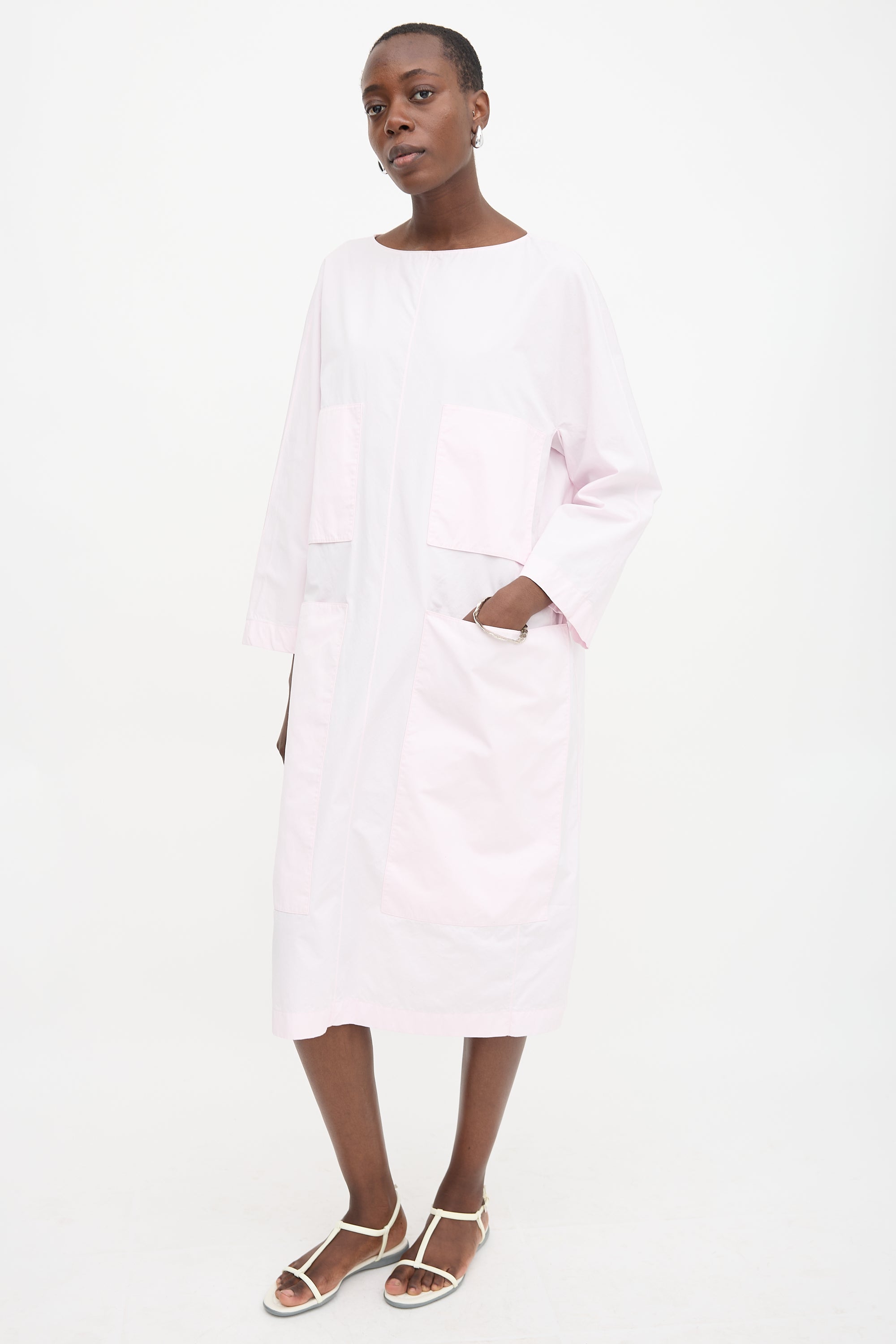 The Row Poplin Patch Pocket Dress