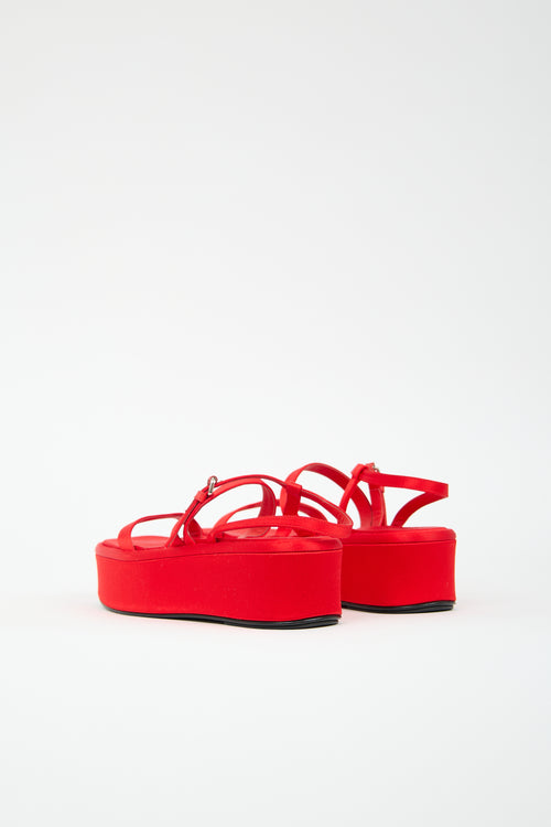 The Row Satin Wedge Platform Sandal
