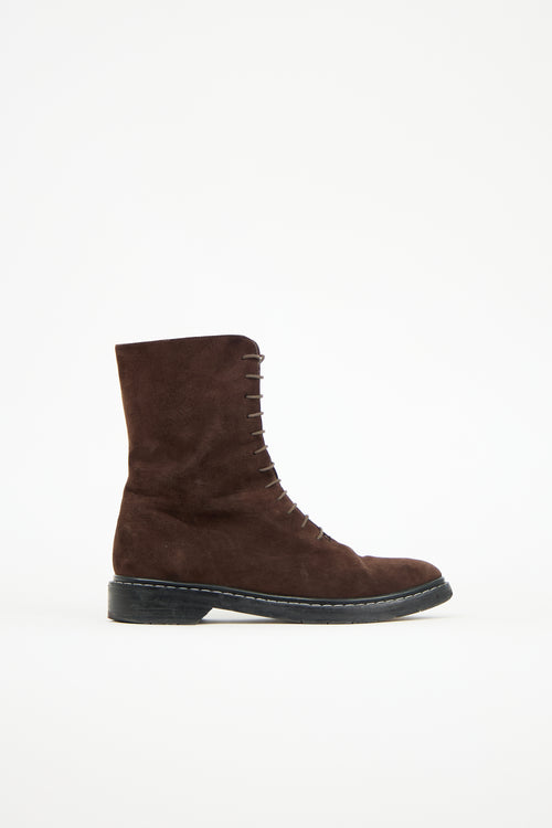 The Row Suede Fara Ankle Boot