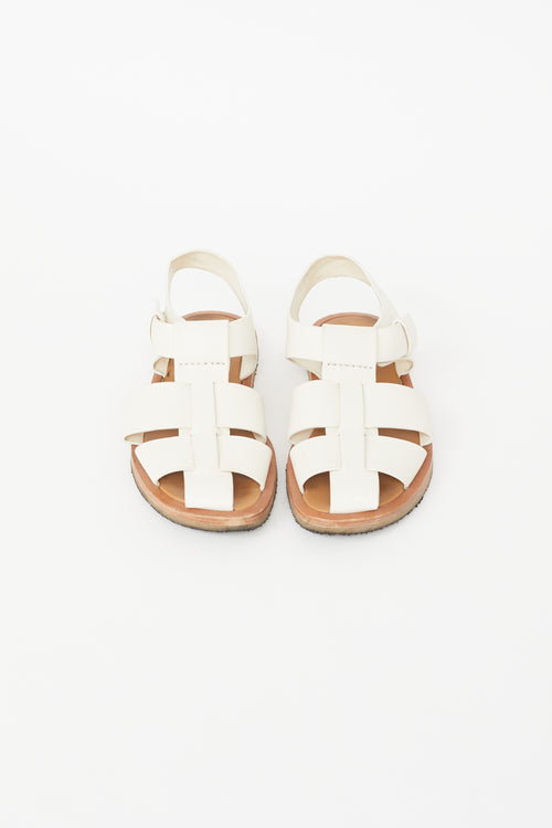 The Row White & Beige Fishermans Sandal