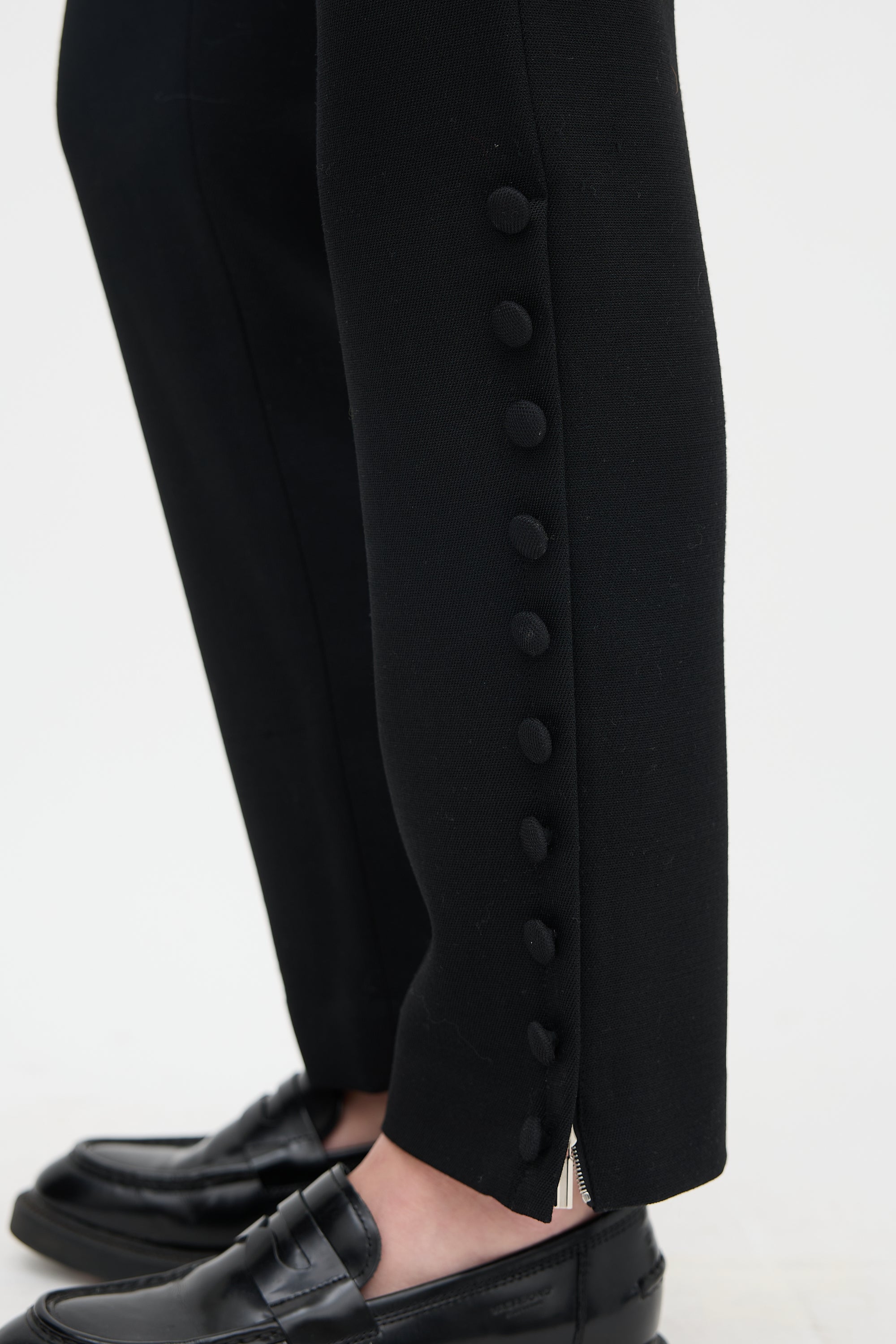 The Row Wool Button Hem Pant