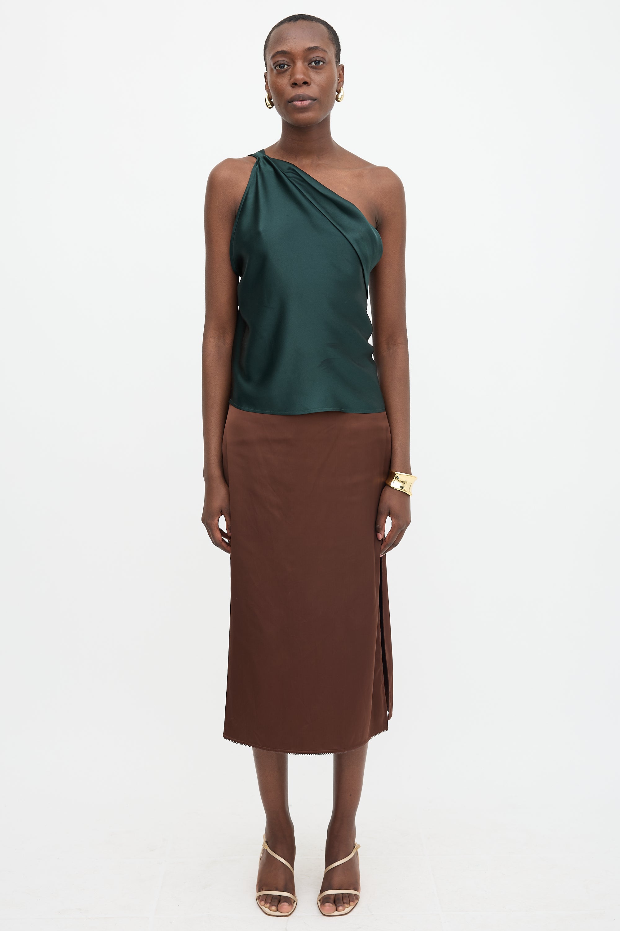 The Sei Silk One Shoulder Top