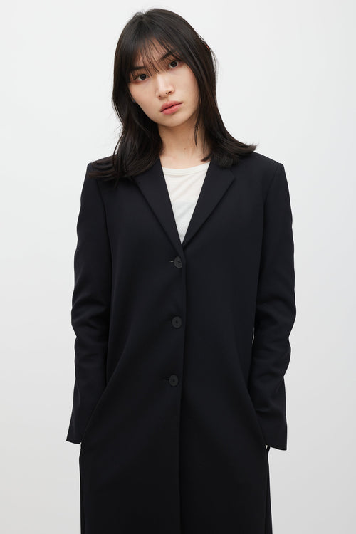 The Row Black Nylon & Silk Lined Sallik Coat