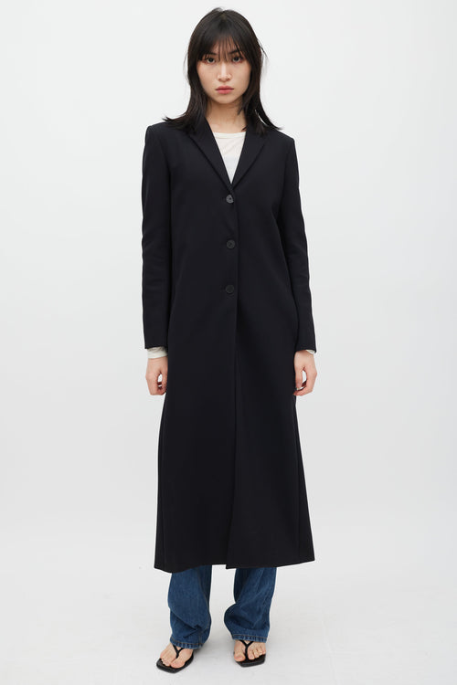 The Row Black Nylon & Silk Lined Sallik Coat