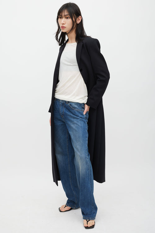 The Row Black Nylon & Silk Lined Sallik Coat