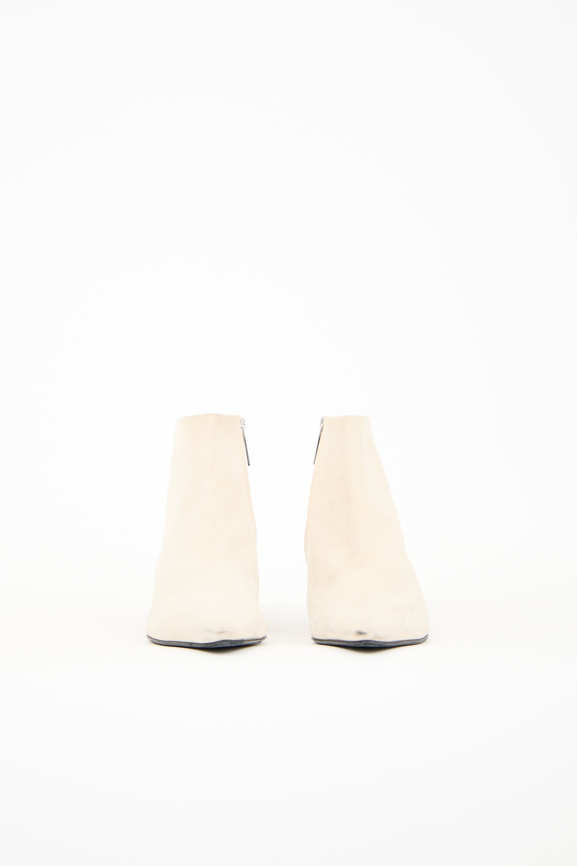 The Row Cream Suede Ambra Ankle Boot