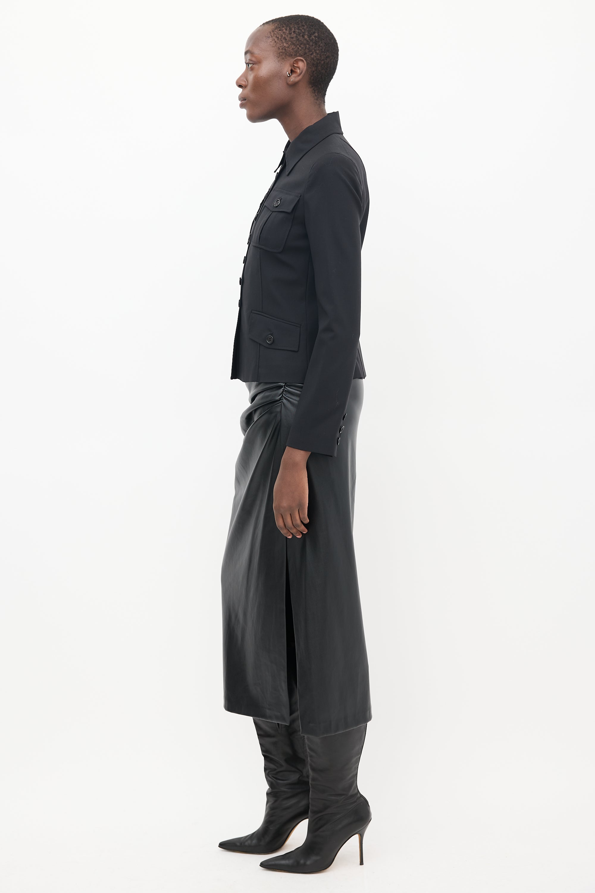 Theory Black Wool Cargo Jacket