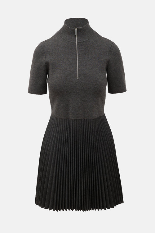 Theory Wool Flannel Zip-Up Dress
