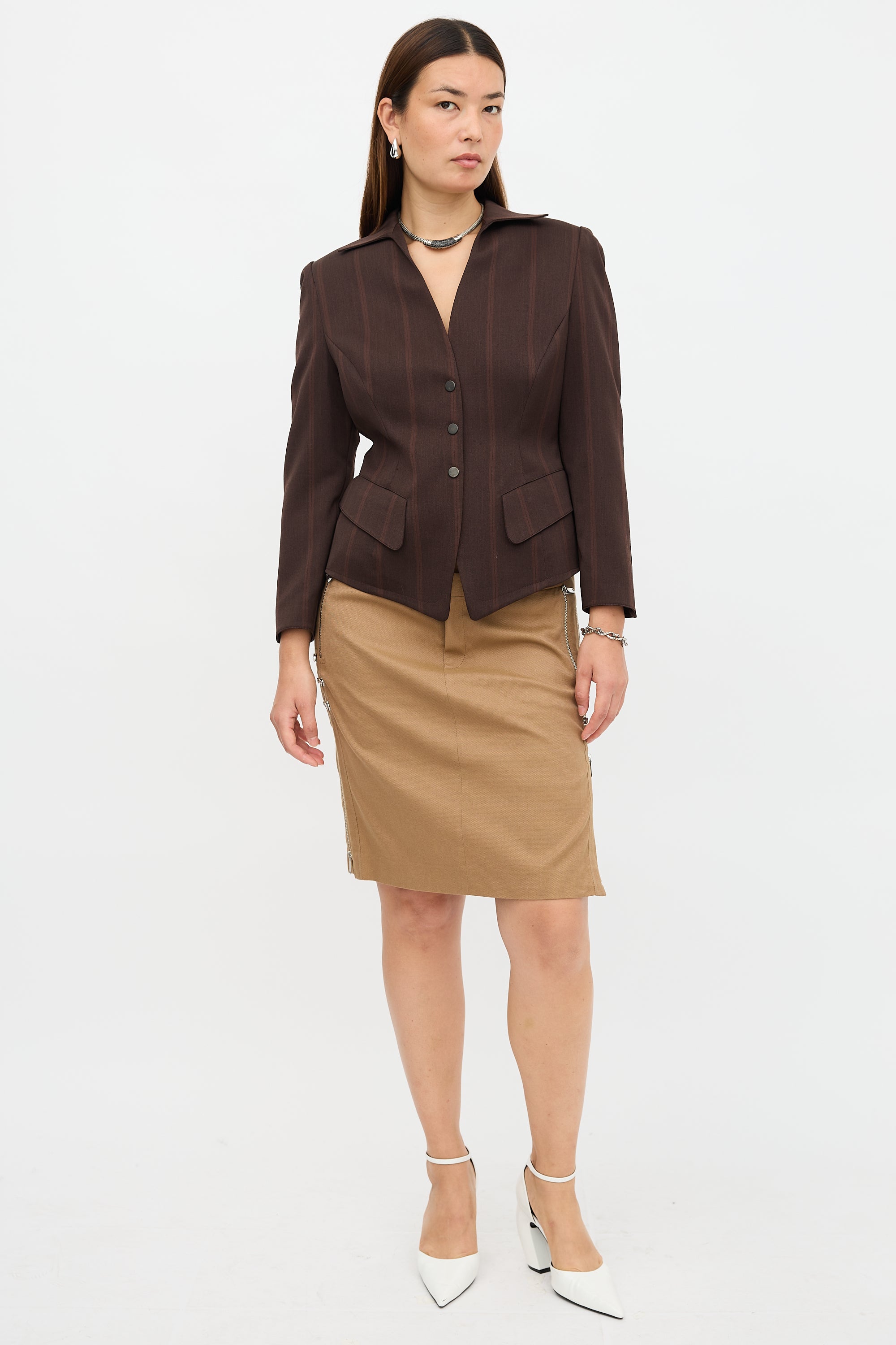 Mugler Vintage Wool Striped Jacket
