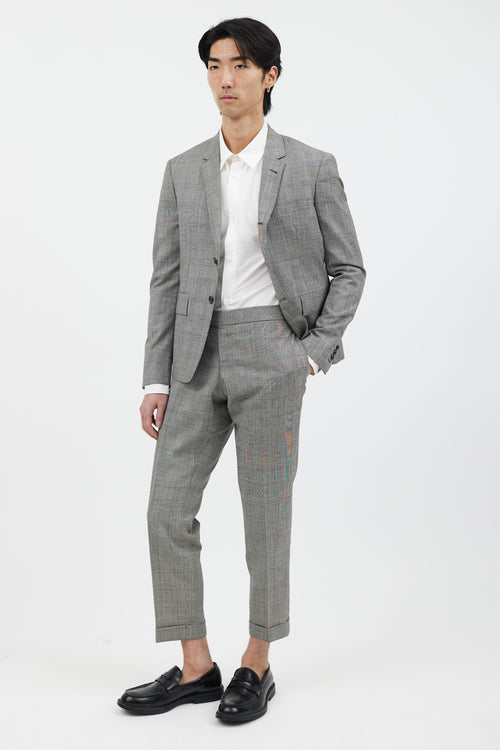 Thom Browne 2 Piece Black & White Check Suit Set