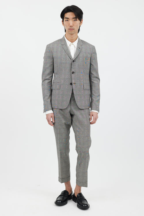 Thom Browne 2 Piece Black & White Check Suit Set