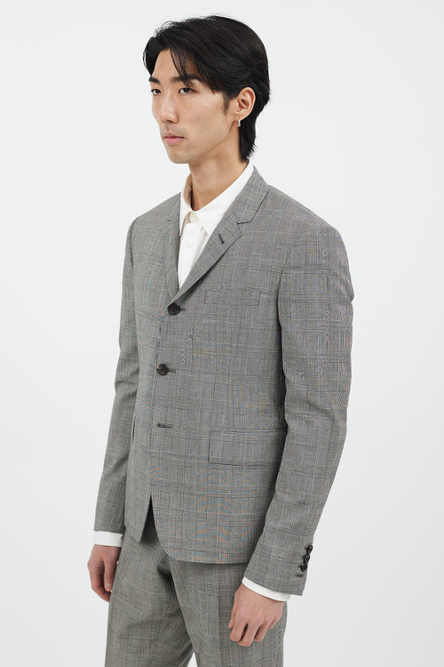 Thom Browne 2 Piece Black & White Check Suit Set