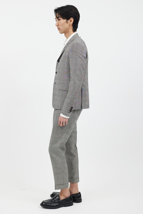 Thom Browne 2 Piece Black & White Check Suit Set
