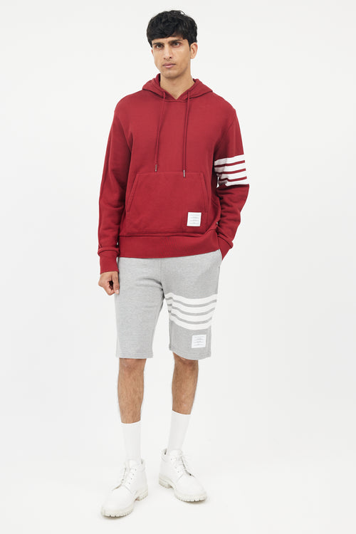 Burgundy & White Stripe Hoodie