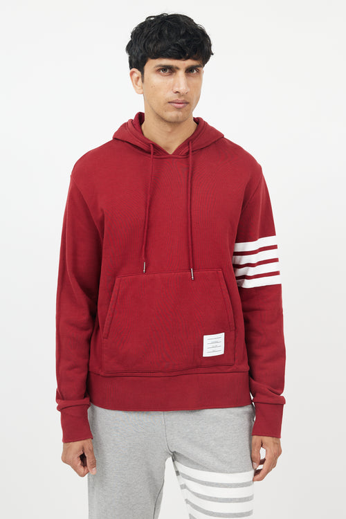 Burgundy & White Stripe Hoodie