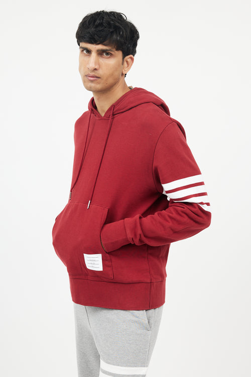 Burgundy & White Stripe Hoodie