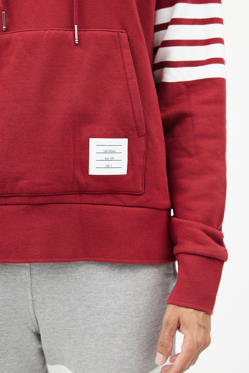 Burgundy & White Stripe Hoodie