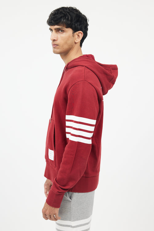 Burgundy & White Stripe Hoodie