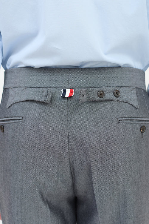 Thom Browne Dark Grey Wool & Mohair Tapered Trouser