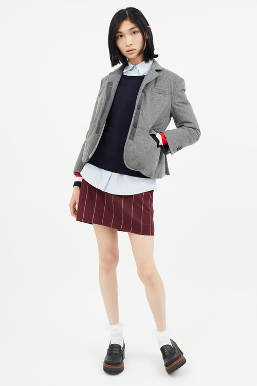 Thom Browne Grey Cashmere & Down Padded Blazer