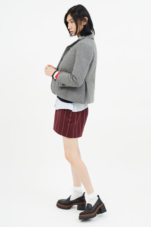 Thom Browne Grey Cashmere & Down Padded Blazer