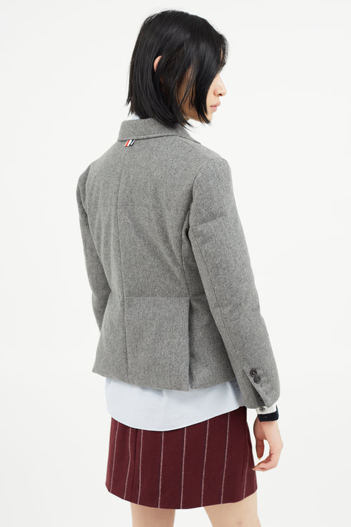 Thom Browne Grey Cashmere & Down Padded Blazer