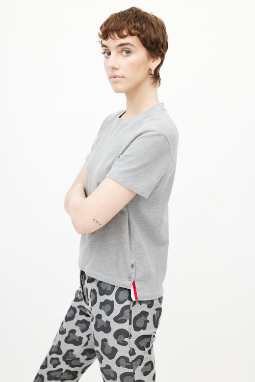 Thom Browne Grey & Multicolour Stripe T-Shirt