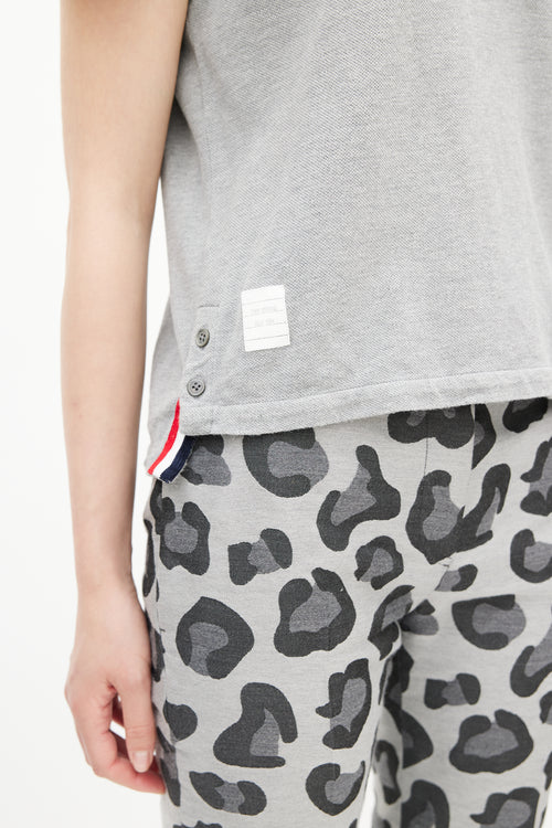 Thom Browne Grey & Multicolour Stripe T-Shirt