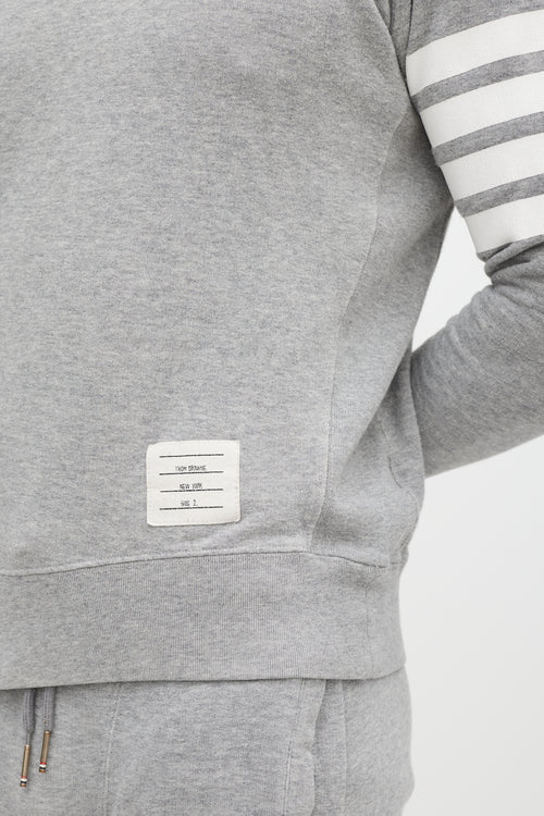 Thom Browne Grey & White Striped Co-Ord Set