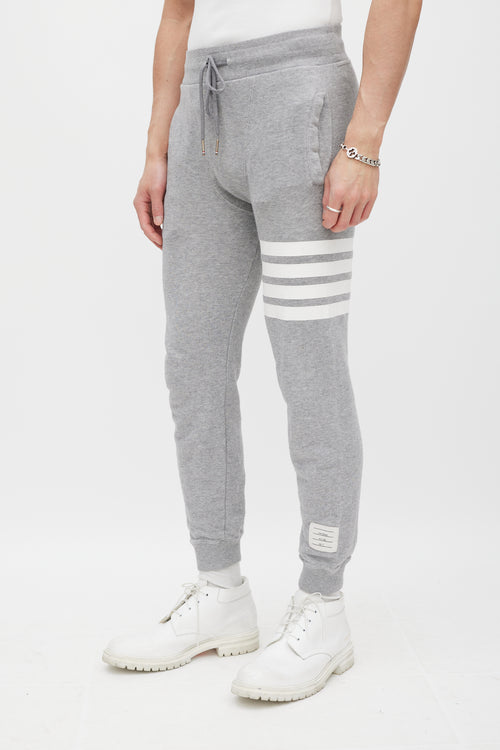 Thom Browne Grey & White Striped Co-Ord Set