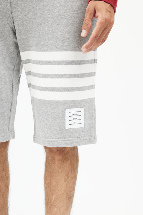 Thom Browne Grey & White Sweat Short