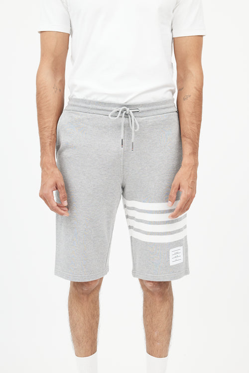 Thom Browne Grey & White Sweat Short