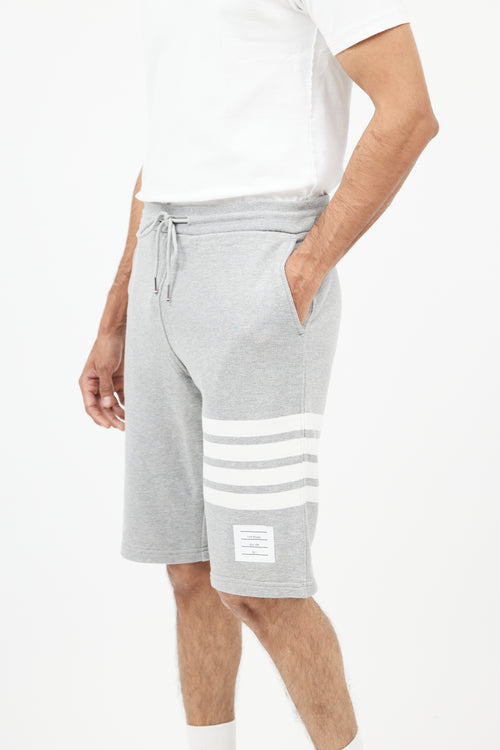 Thom Browne Grey & White Sweat Short