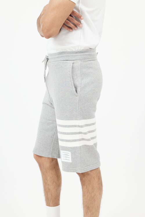 Thom Browne Grey & White Sweat Short