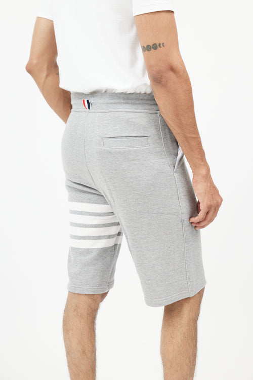 Thom Browne Grey & White Sweat Short