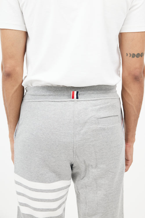 Thom Browne Grey & White Sweat Short